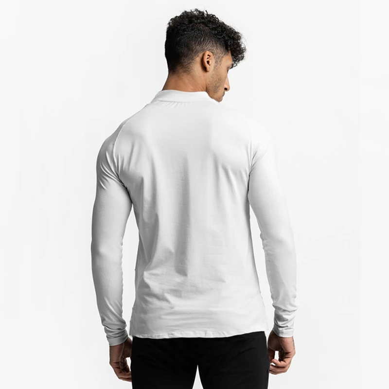 Autumn Turtleneck Compression Shirt Mens Fitness T-shirt Skinny Gym Clothing Bodybuilding T shirt Muscle Long Sleeve Sports Tees