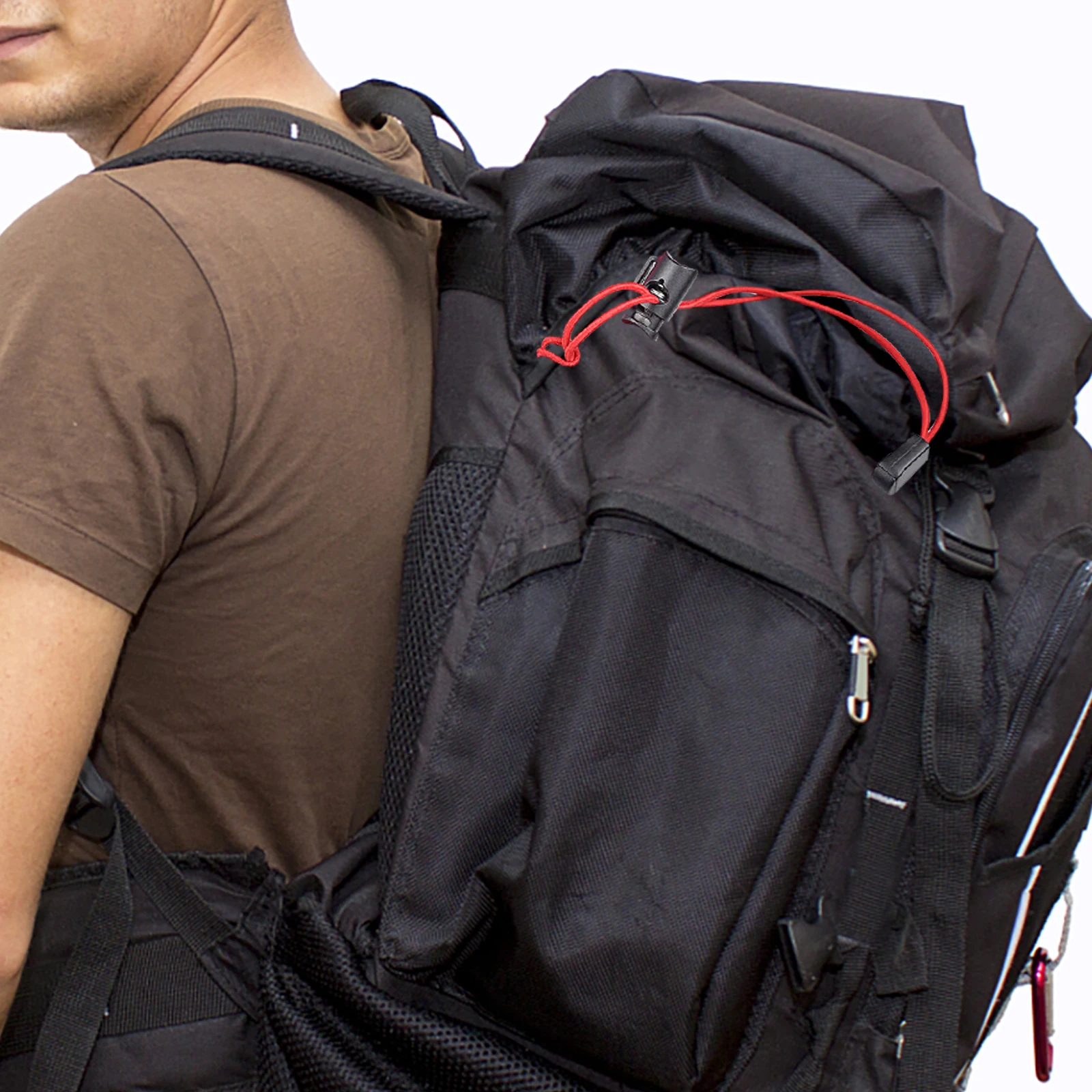 

4pcs Elastic Storage Rope Durable Backpack Ties Adjustable Bundling Straps Outdoor Multi-Functional Elastic Fixing Rope Use