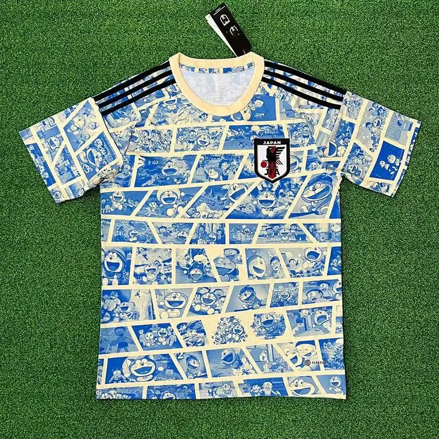

2025 Summer Men's Japan Doraemon Anime Football Jersey T-shirt New Crew Neck Sports Fashion Fast-drying Men's and Women's Sports