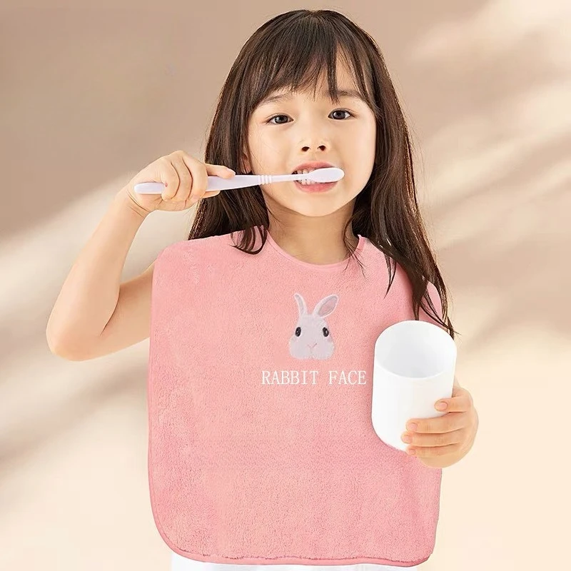 

Детский водонепроницаемый нагрудник на шею, полотенце для кормления слюней для чистки зубов, мытье лица, быстросохнущее, без рукавов, сохраняет сухость одежды, От 1 до 5 лет