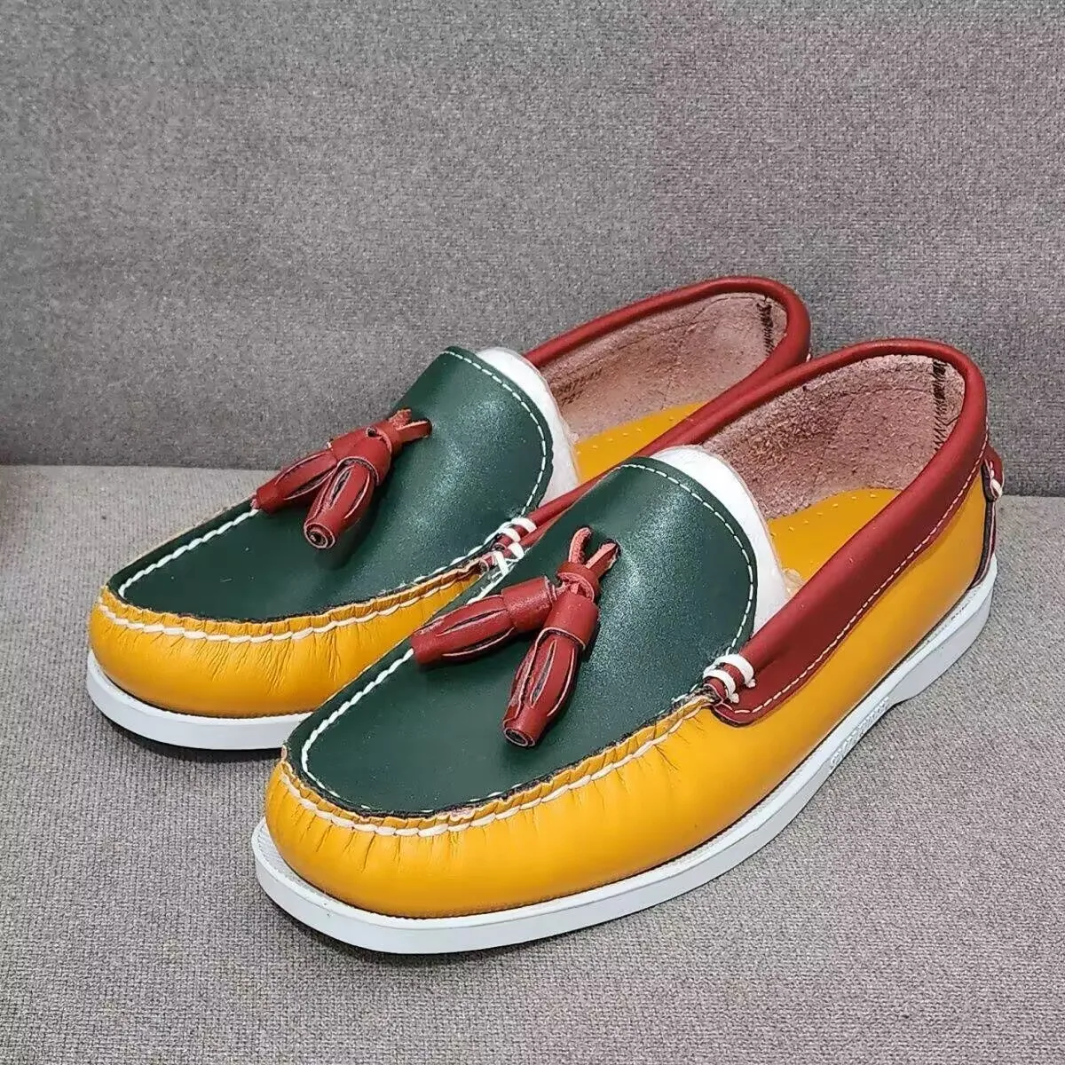 

Classic Genuine Leather Boat Shoes Footwear Men Shoes Handsewn Brand Designer Luxury Non-Slip Loafers Moccasins for Men