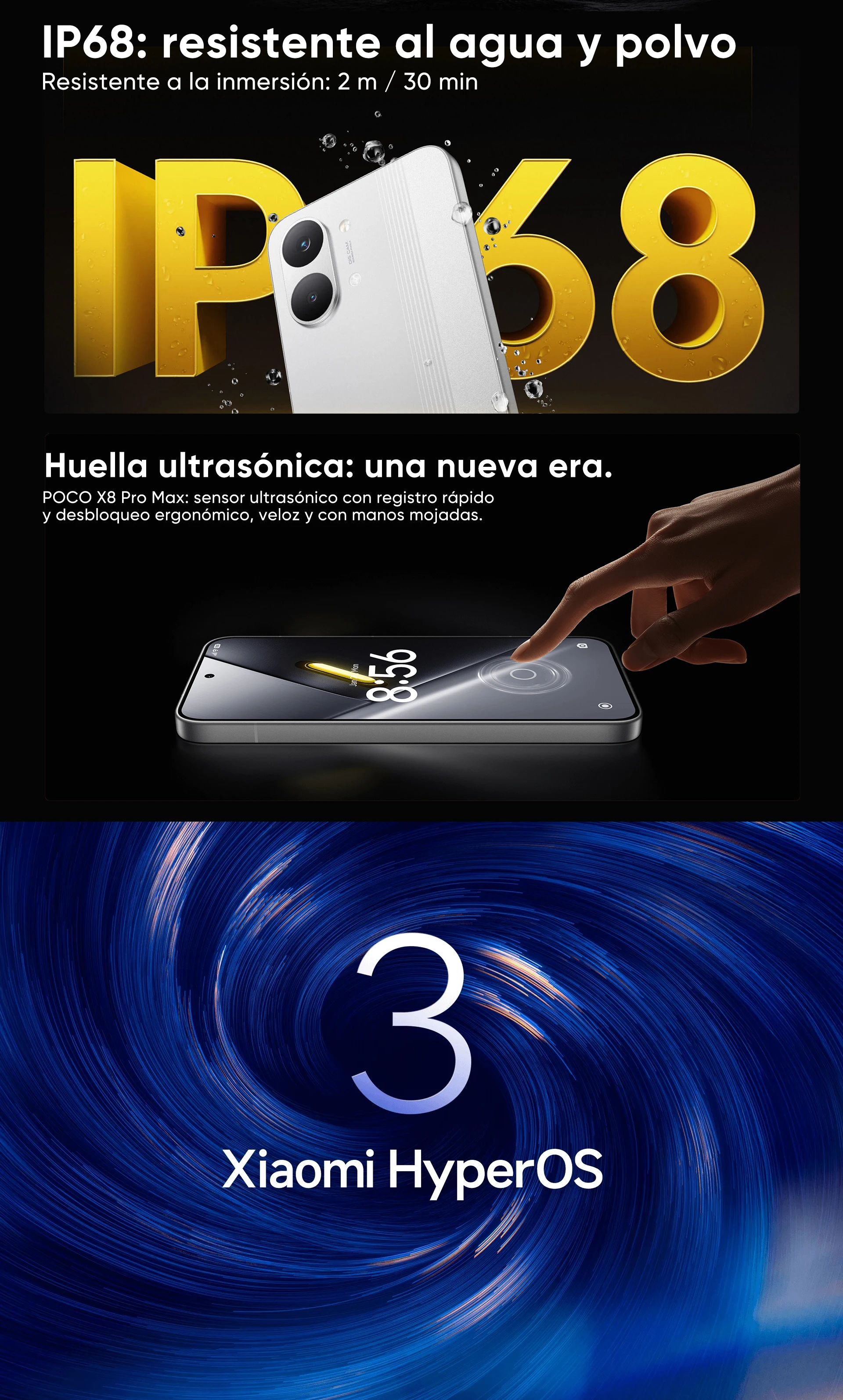 Smartphone POCO X8 Pro Max 5G Global Version MediaTek Dimensity 9500s 6.83" 1.5K 120Hz Ultra-bright AMOLED Display 8500mAh NFC
