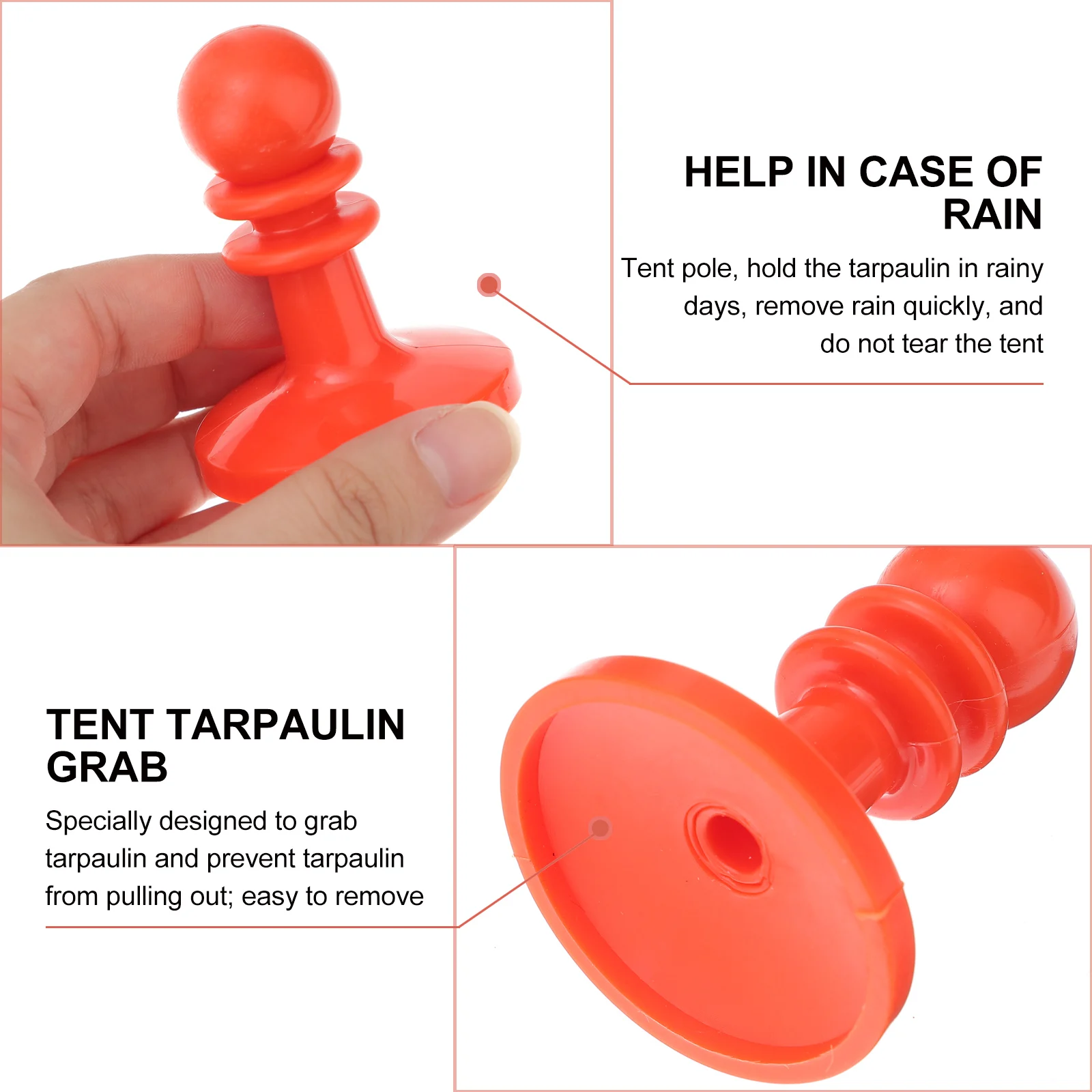 4 قطعة غطاء أمان مقاوم للمظلة عمود الخيمة دعم التخييم المظلة غطاء قضيب قماش القنب المنتزع منع انهيار أضرار المطر #4