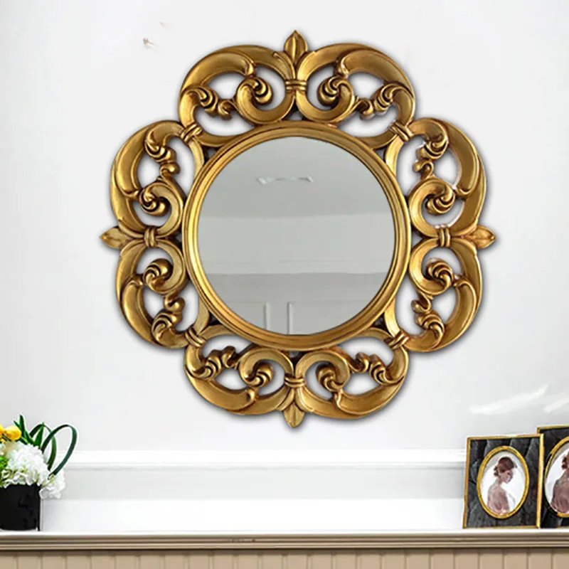 Irregular Round Bathroom Decorative Mirror Makeup Shower Aesthetic Decorative Mirror Wall Deco Chambre Home Decoration YX50DM