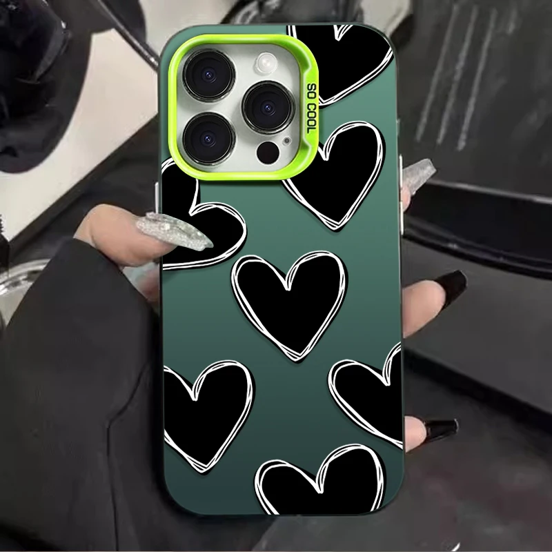 حافظة فضية فاخرة على شكل قلب الحب مطلية بالكهرباء لهاتف سامسونج جالاكسي S25 Edge S24 S23 S22 S21 S20 Ultra Plus FE A56 A36 A26