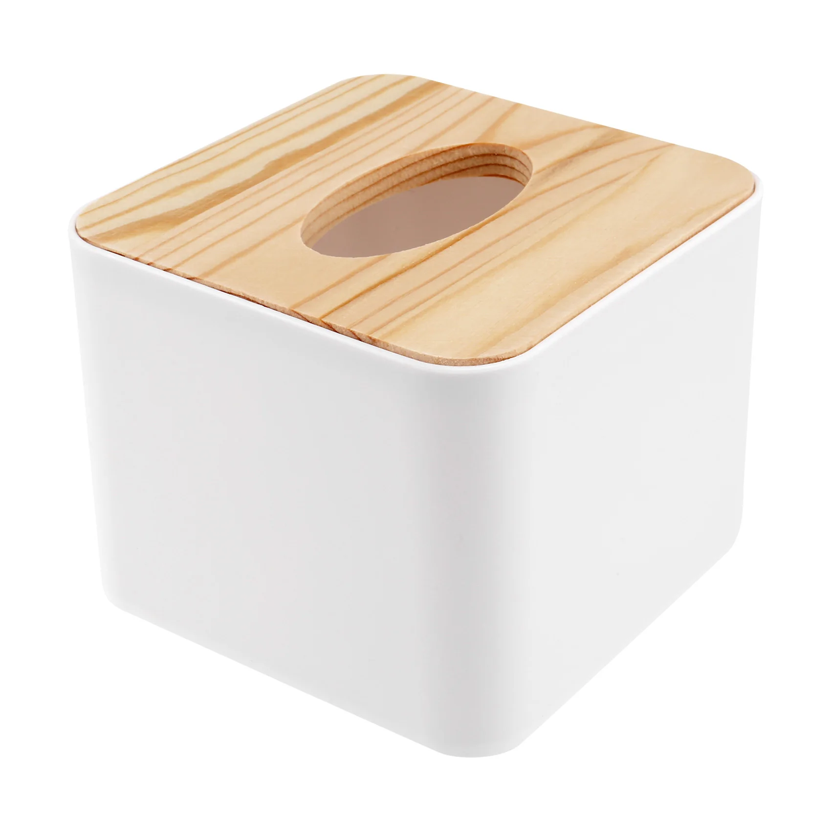 F-3C Square Tissue Box Tissue Box with Wooden Lid Household Removable Mini Wooden Tissue Box