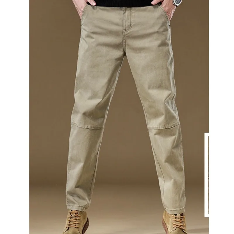 

Casual Pants Men's 2026 Autumn New Khaki High-end Overalls Men's Spring and Autumn Cotton Elastic Loose Pants