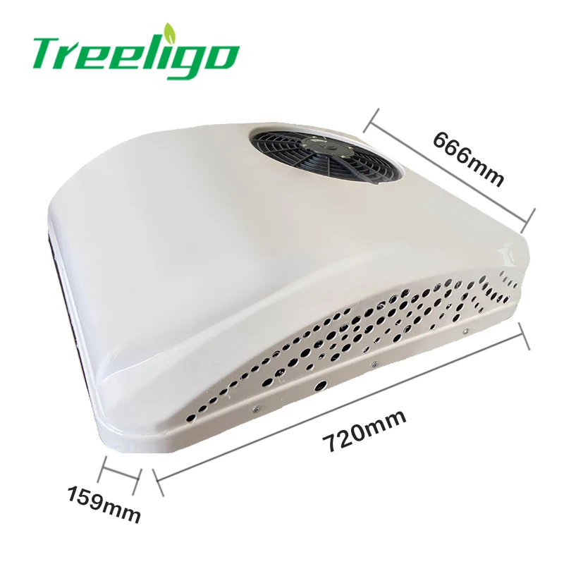 Mini Ac Electric Heating And Cooling 12v 24v Car Vehicle Truck Van Cabin Rooftop Rv Tractor Air Conditioner For Forklift