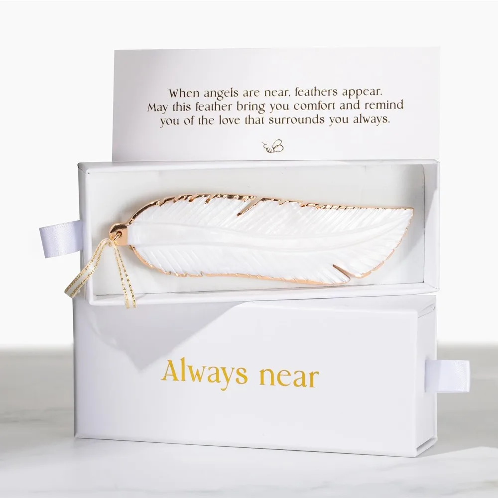 

Hand Carved Angel Feather Memorial Ornament Sympathy Gift for Loss of Loved One Remembrance Present