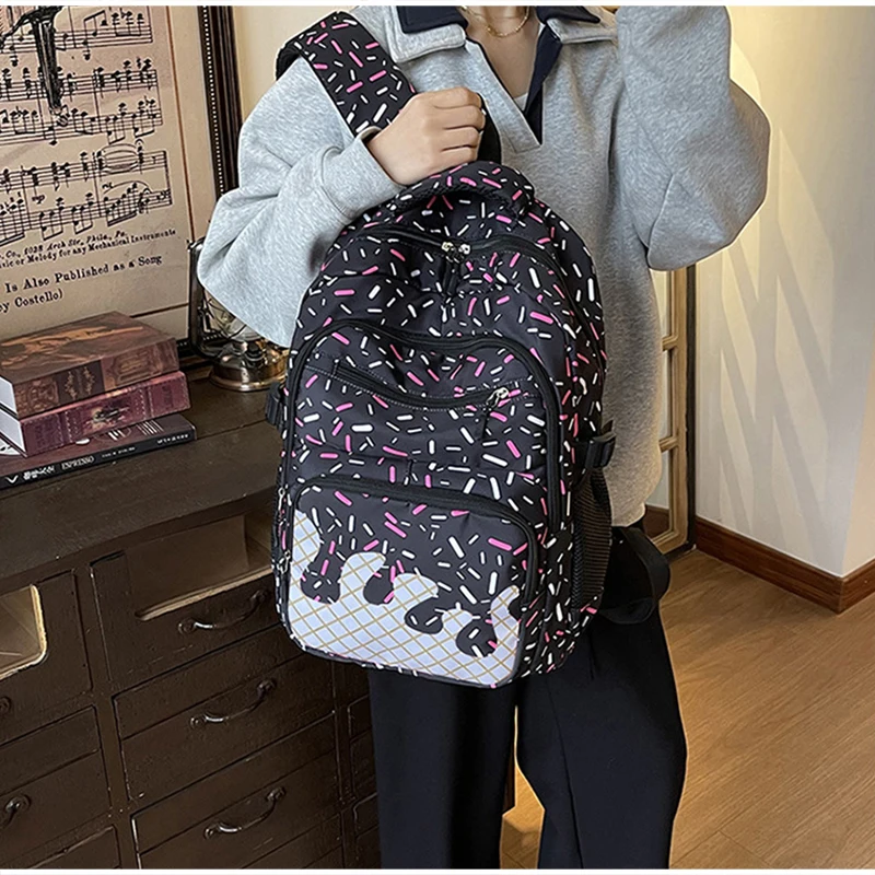 Schülerrucksack, Ice Cream Korean Teenage Girls Sweet Cute Schultasche, leichte, geräumige College-Tasche, Tagesrucksack mit großem Fassungsvermögen – Detail 37