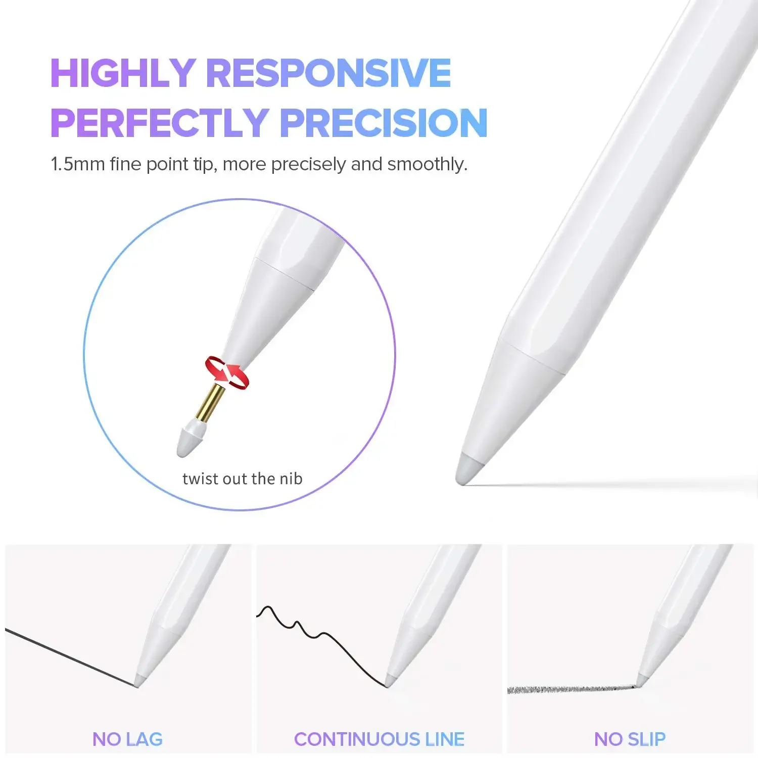 Pen For iPad Pencil stylus for ipad For Apple Pencil 2 1 iPad 9 generation 2024 pencil Pro 11 12.9 2021 -2018 Smart Touch Pen