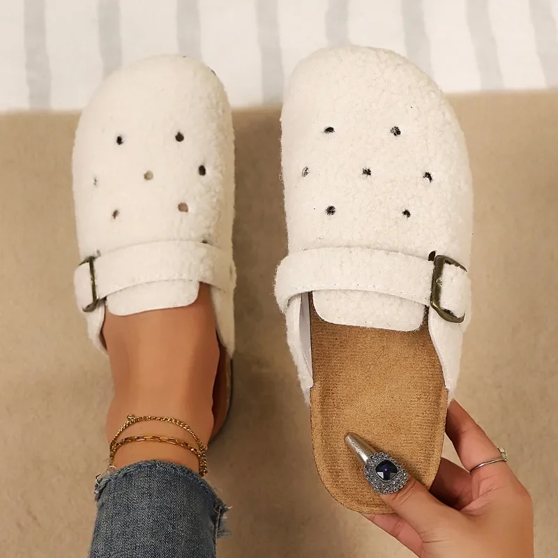 Damen Einfarbige Vintage Bequeme Hausschuhe Neue Sommer Damen Fischmaul Geschlossene Zehen Leichte Lässige Modische Sandalen – Detail 3