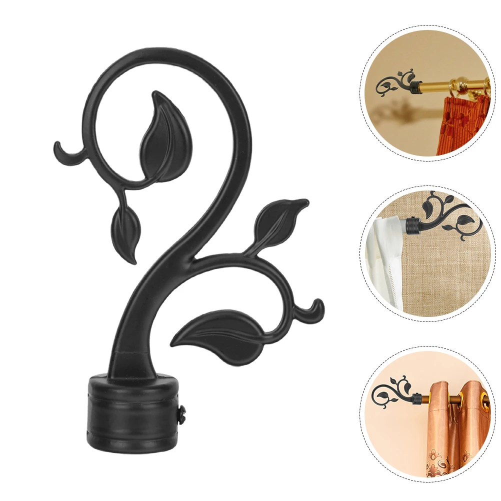 

Black Plastic Finials Decorative End Caps Replacement Hardware Sturdy Easy Install Home Decor Accessory for Living Room