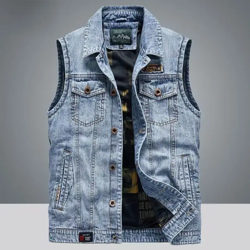 

Summer New Handsome Vest Men's Large Size Trendy Locomotive Loose Small Vest Spring and Autumn Versatile Sleeveless Vest Jacket
