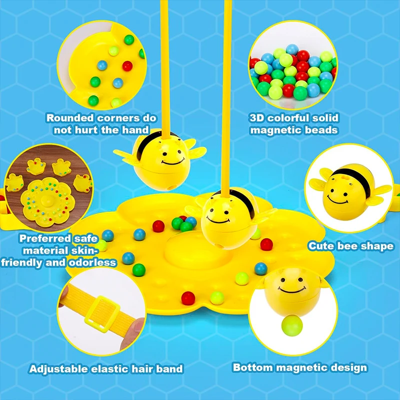 Juguete magnético Bumble Bee, juegos de mesa interactivos para niños y adultos, rompecabezas de clasificación Montessori, juego de mesa, juguetes de pesca