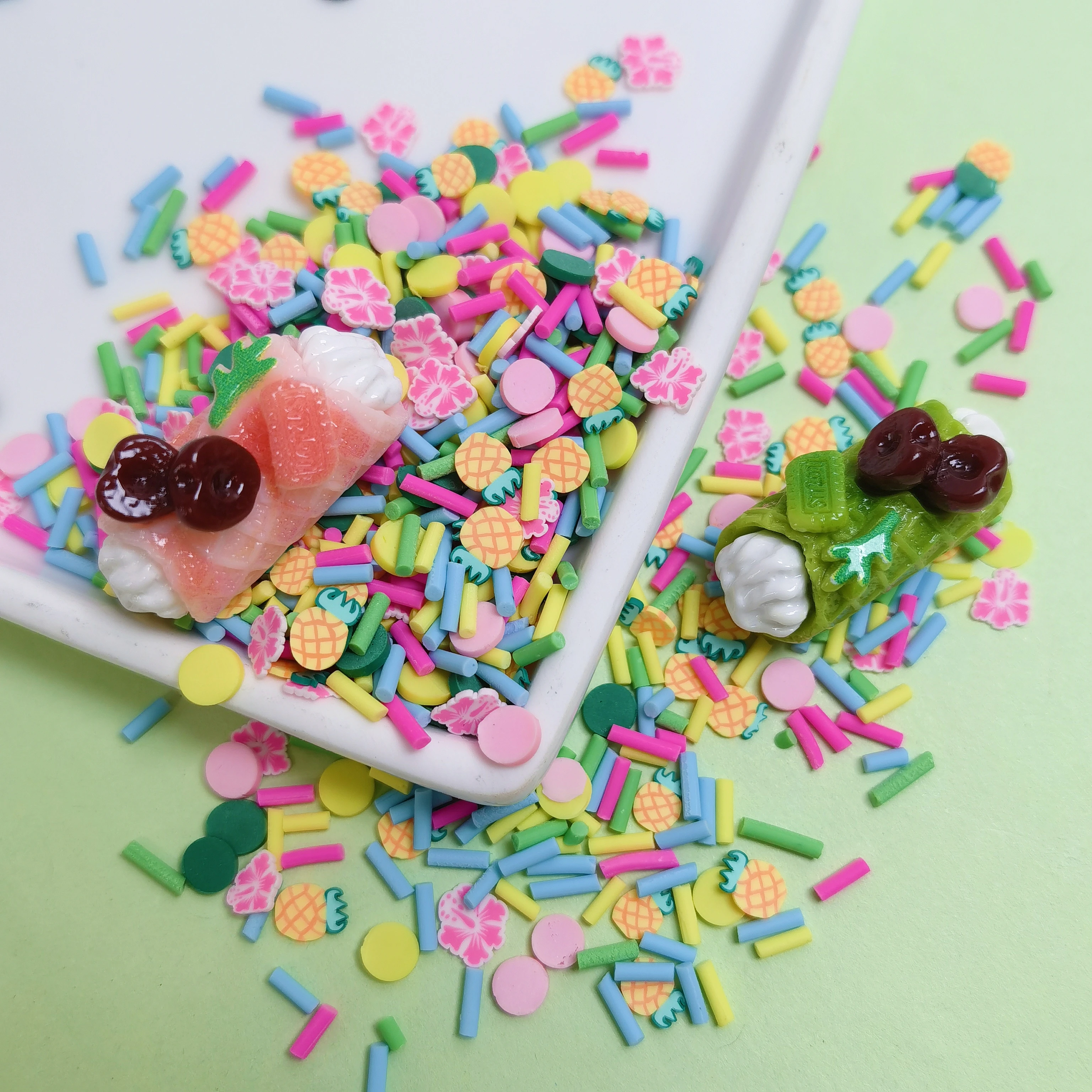 Soft Clay Slice Flowerp Pineapple Polymer Clay Colorful for DIY Crafts Tiny Plastic Klei Mud Particles Kawaii Miniatur Decor