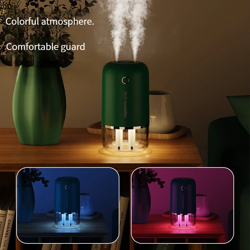 Silent Mini Humidifier  USB Air Humidifier Car Mist Diffuser Water Sprayer with Color LED Night Light for Office Bedroom