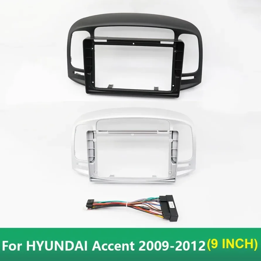 

9 inch Double 2 Din Android Car Dvd Frame Radio Stereo Facia Fascia For Hyundai Accent 2009-2012