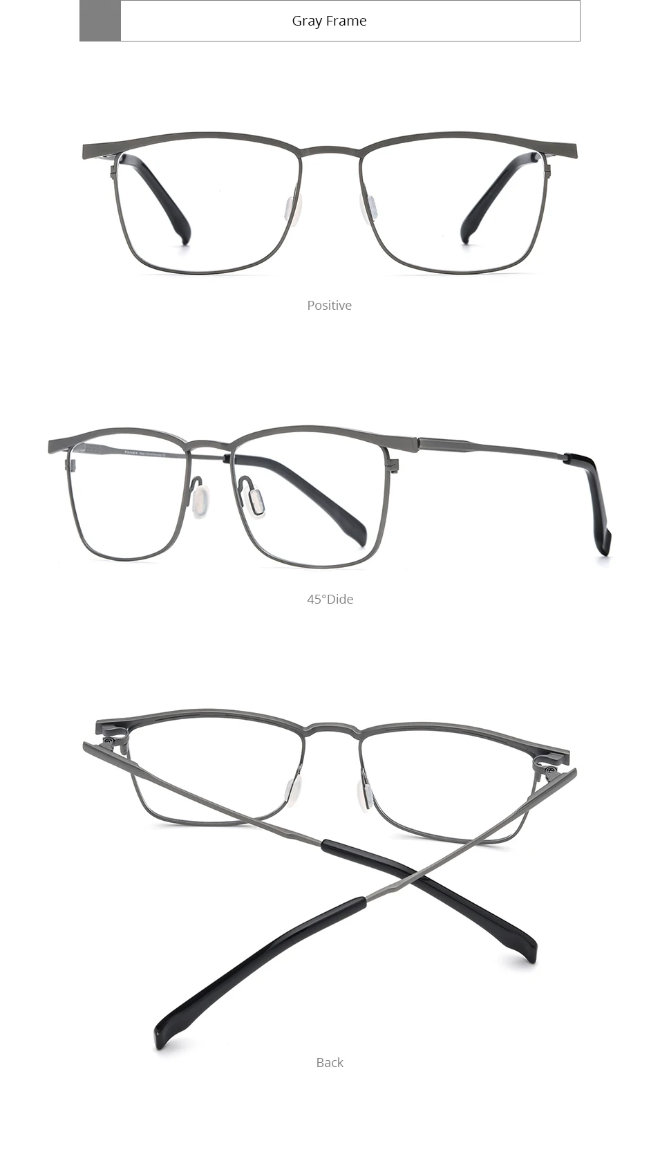FONEX Titan-Brillengestell für Herren, Markendesign, quadratisch, ultraleicht, japanische, ultraleichte, hochwertige Brillen 85741 – Detail 11