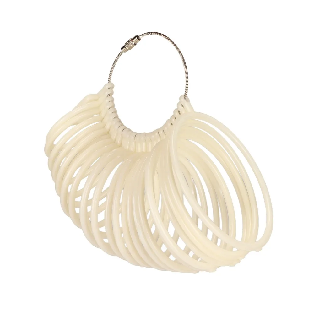 

White Plastic Bracelet Sizer Adjustable Tool Lightweight Design Measuring Tool Accurate Measurement Plastic Jewelry Gauge