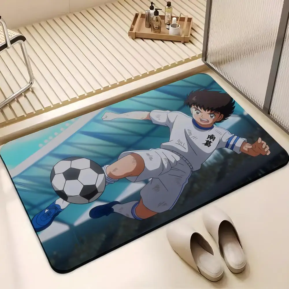 ANIME C-Captain Tsubasa Floor Mat Absorbent Floor Mat Non-Slip Entrance Rug for Bathrooms Restrooms and Toilets