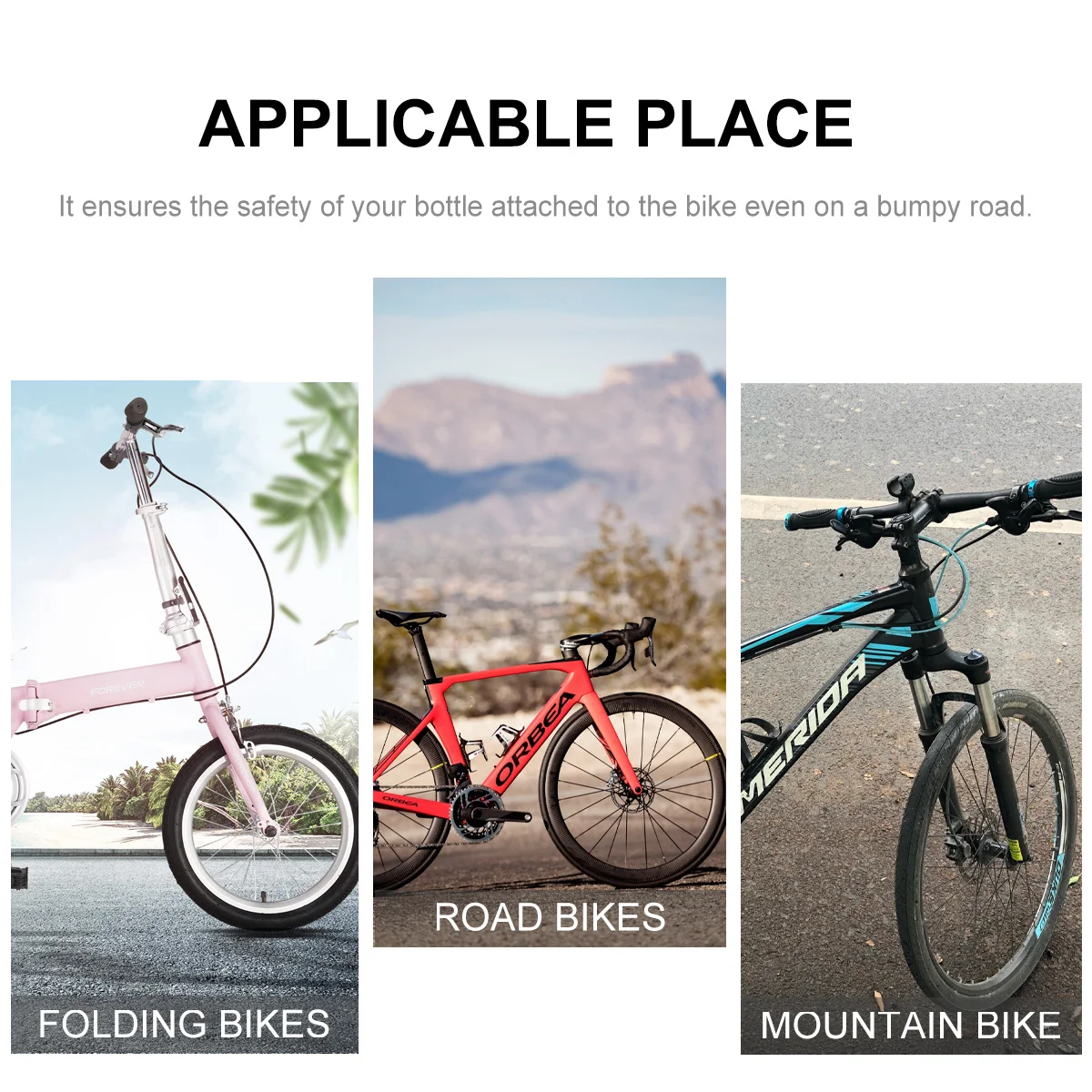 

2Pcs Bike Bottle Cage White Universal 360 Degree Rotatable Shockproof Bottle Holder Cycling Supplies Bike Kettle Holder