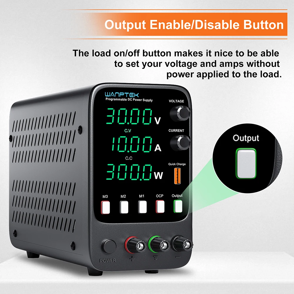 Wanptek Adjustable DC power supply 30V 10A 60V 5A Lab Bench Power Source Stabilized Power Supply Voltage Regulator Switch 120V