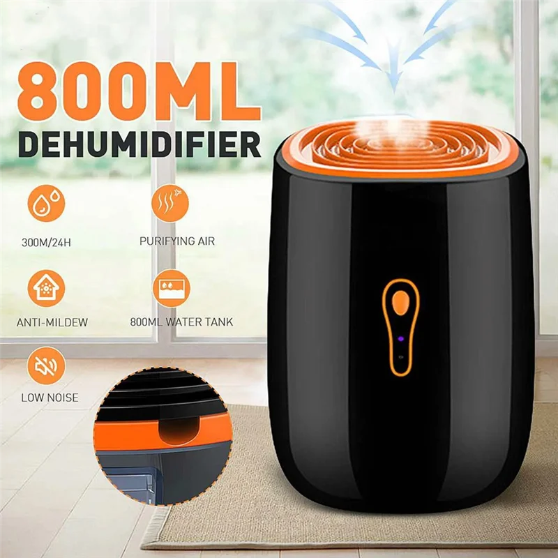 A74E-Deumidificatore d'aria 800Ml Asciugatrice portatile Purificazione a basso rumore Unità di pulizia anti-muffa Asciugatrice portatile Umidità Spina AU