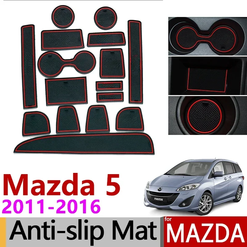 

Anti-Slip Gate Slot Mat Rubber Coaster for Mazda 5 Premacy 2011 2012 2013 2014 2015 2016 MK3 Mazda5 Accessories Car Stickers