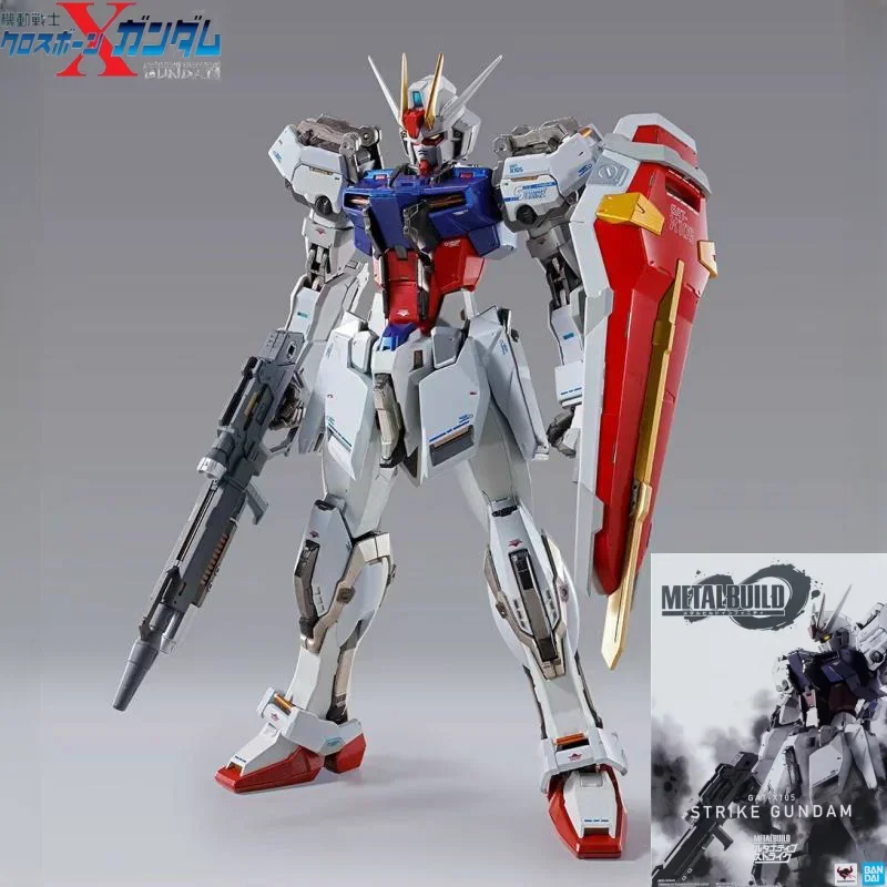 Bandai Gundam Model Kit Anime Figure Robot Spirits Metal Build Strike Gundam modello genuino Action Toy Figure Toys For Children