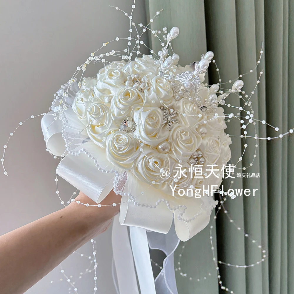 Bride bouquet knot wedding dress DIY handmade material package simulation finished product, send girlfriend wedding gift certifi