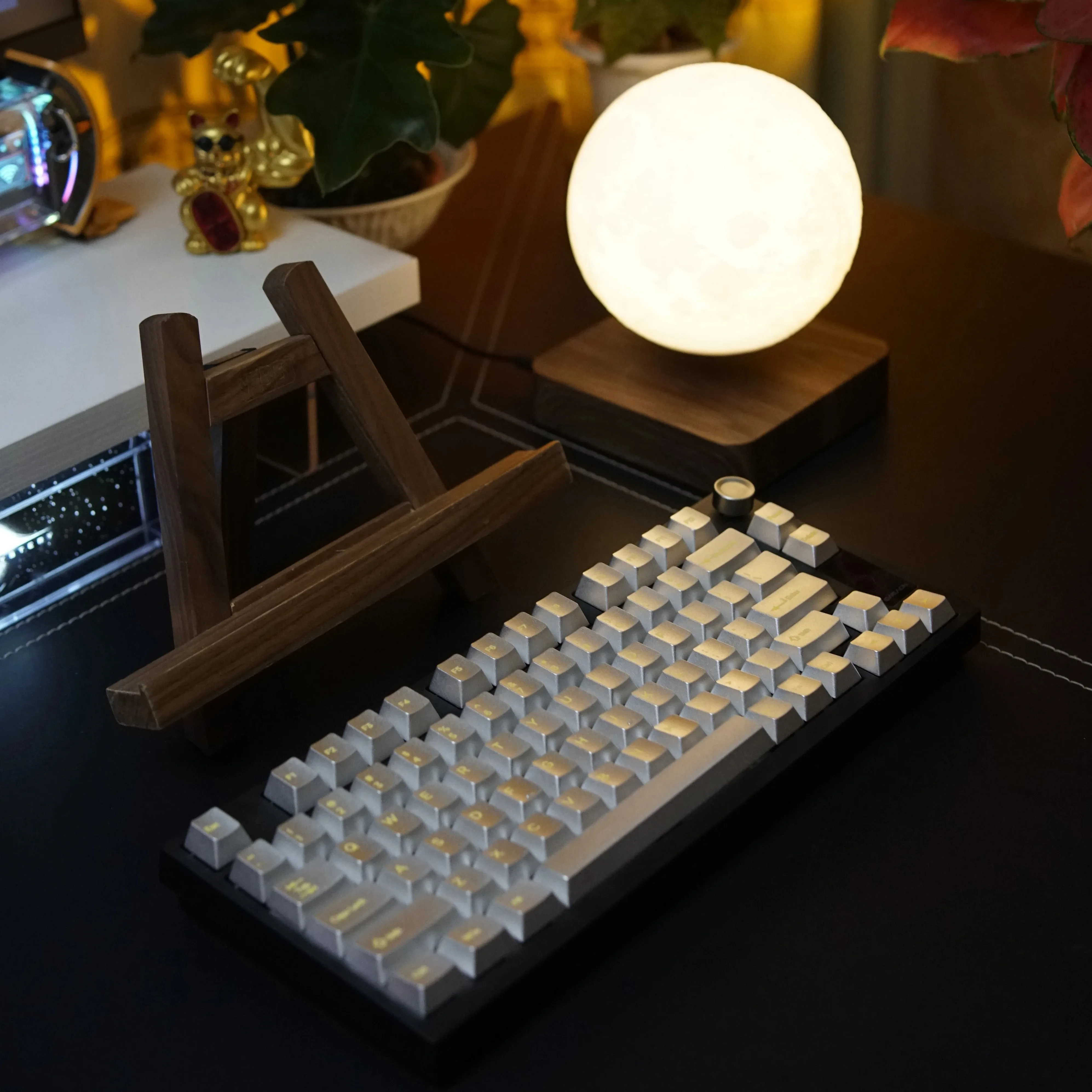 Aluminum Alloy Keycaps Matte Silver Cherry Profile Custom Metal Key Caps Mechanical Keyboard Compatible with Wooting60/ROG