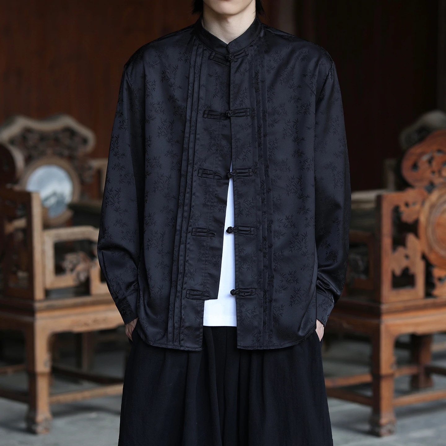 

Print Shirts Traditional Chinese Style Tang Suit Retro Comfortable Breathable Shirts Kung Fu Tai Chi Casual Blouses Clothing Men