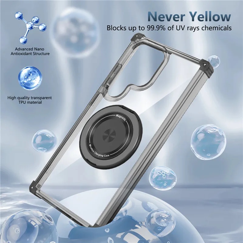 Rotierende Magnetische Halterung Hülle Für Samsung Galaxy S26 Ultra S26 Plus S26 Ringständer Transparent Für Magsafe Cover – Detail 4