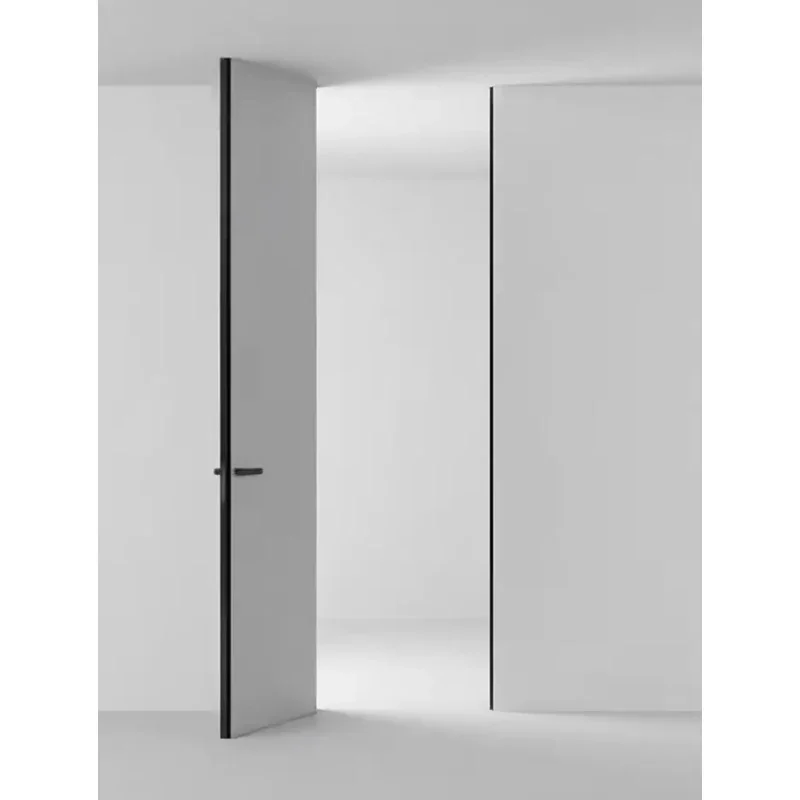 

# Безрамная дверь из алюминиевого сплава в современном стиле с деревянной панелью, невидимый заподлицо, одинаковый цвет, как на стене для домашнего применения