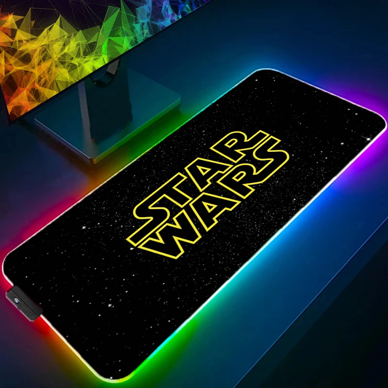 RGB LED Mouse Pad Gaming Mousepad S-star W-wars Desktop Anti-slip Protective Mat Computer Keyboard Pad Mausepad Anti-skid Pad
