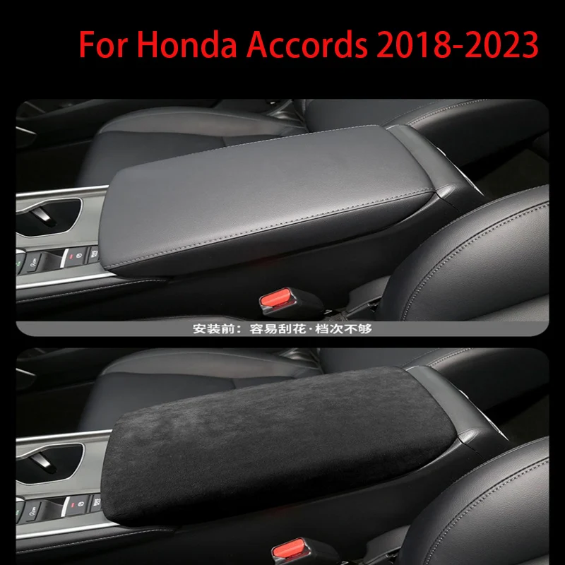 

For Honda Accords 2018-2023 100% Alcantara Interiors Kit Gear Shift Knob Armrest Box Lid Sheath Shell Cover