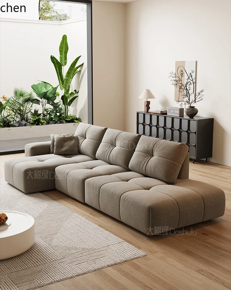 Pixel Sofa Modern Simple Backrest Adjustable Living Room L-shaped Corner Chenille Fabric Oversized