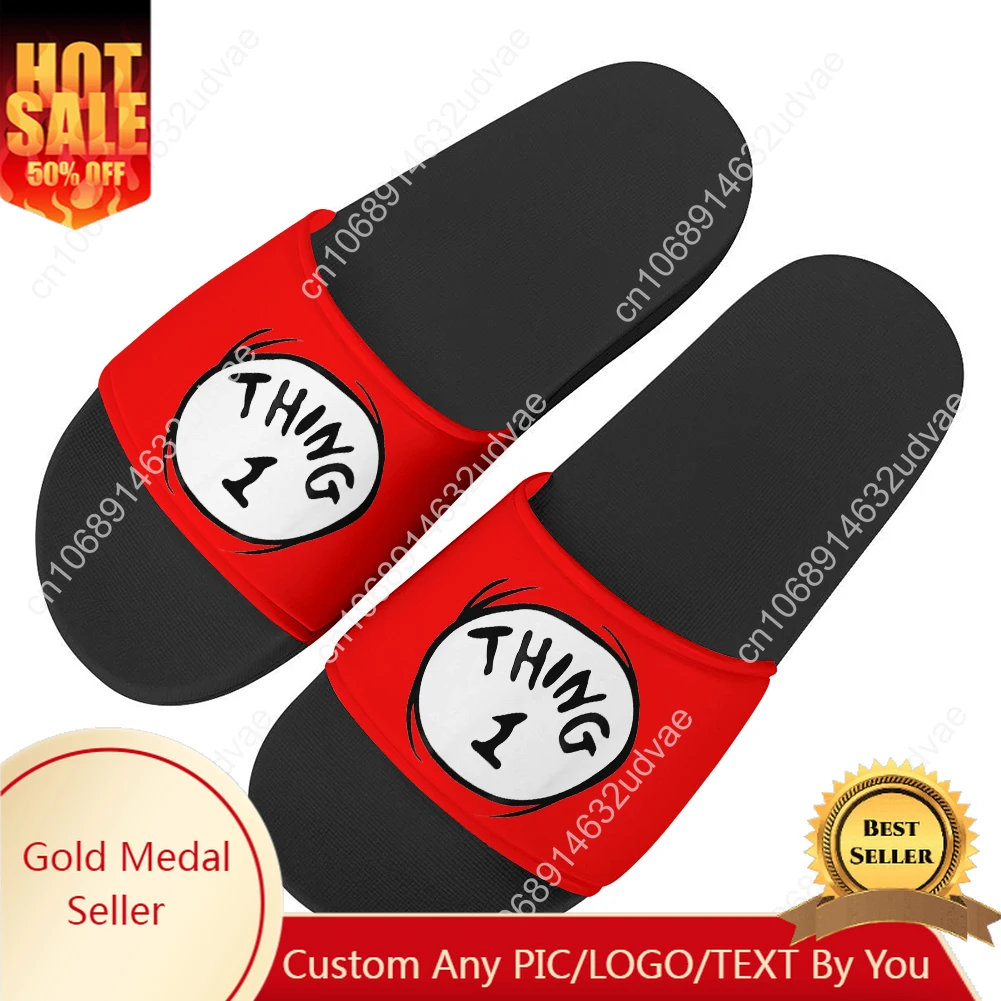 

Thing 1 Thing 2 Sandals Home Slippers Water Shoes Men Women Teenagers Children Sandal Bathroom Beach Pool Custom Made Slipper