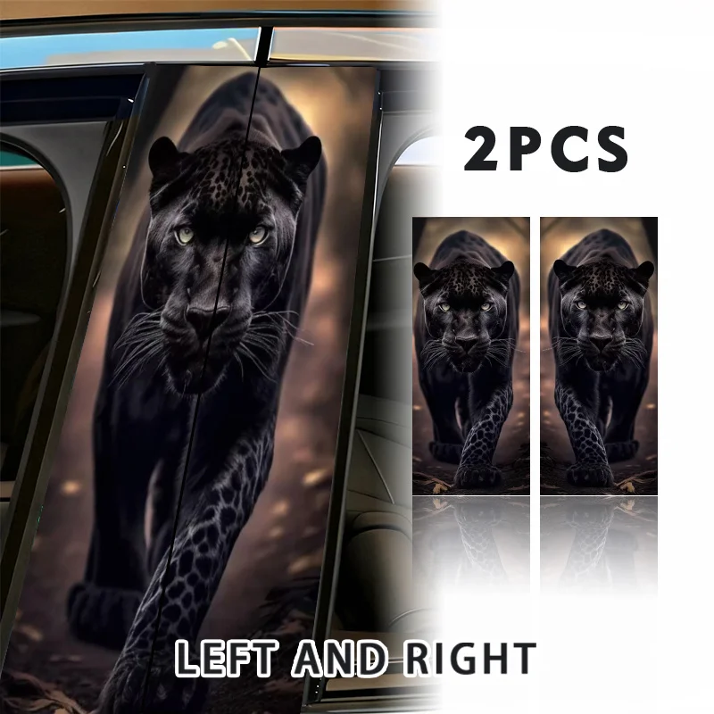 2-Pack Black Forest Dirt Road Driving Stickers for Jaguar - Waterproof Self-Adhesive Car Stickers, Scratch Resistant B-Pillar