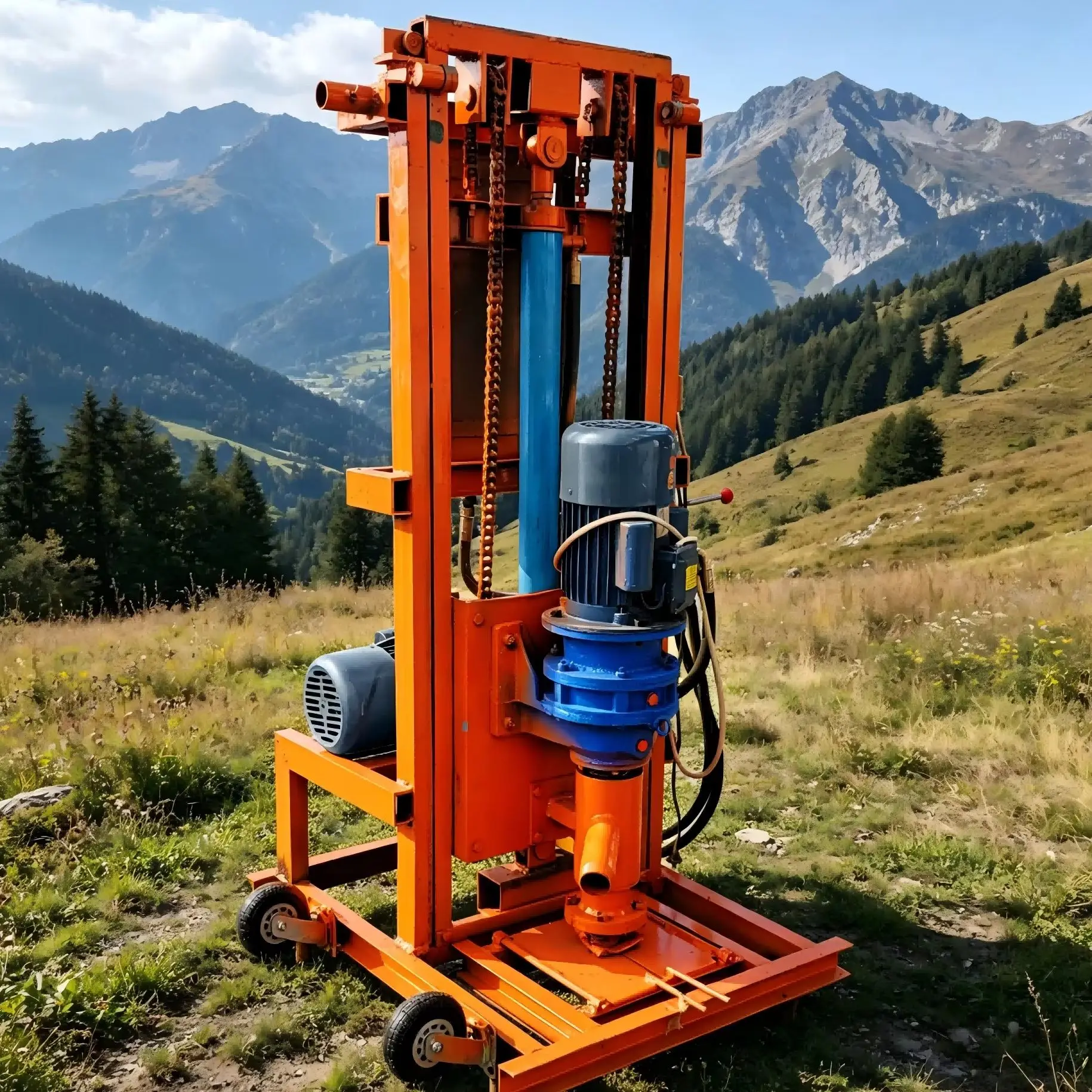 Customized Hot Selling Small Efficient Portable 100m Water Well Drilling Rig Compact Size Low Noise Simple Operation