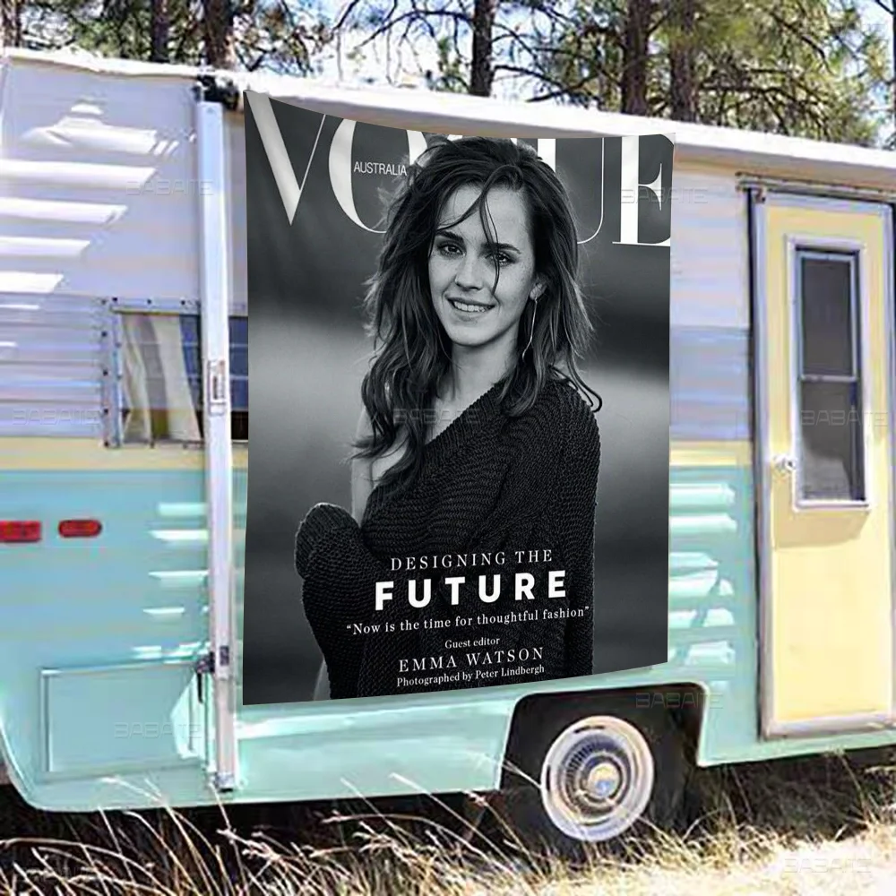 الممثلة E-Emma Watsons DIY العلم لمجموعة الأسرة صور غرفة المعيشة ديكور المنزل النوم جدار ديكور فني راية