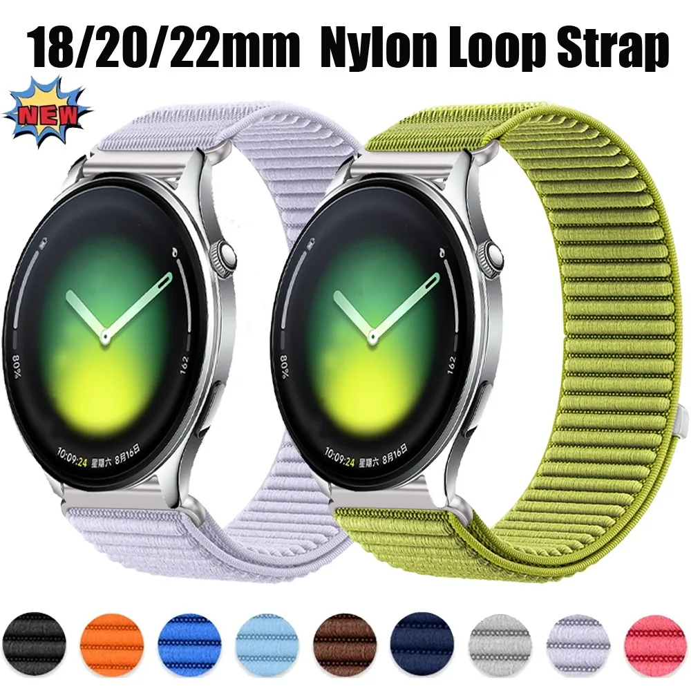 18mm 20mm 22mm Breathable Nylon Loop Strap for Xiaomi Watch 5 S4-3-2 Bracelet for Oneplus Watch Lite-3-2/OPPO Watch S-X2-X Belt