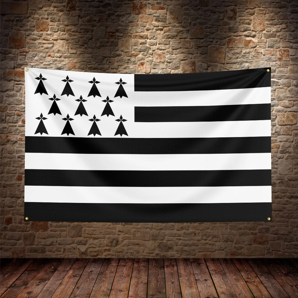 3X5Ft Brittany Flag French Region Flag For Decor Decoration Garage Room Decorations Outdoor Decors Flag to Hang Flaga