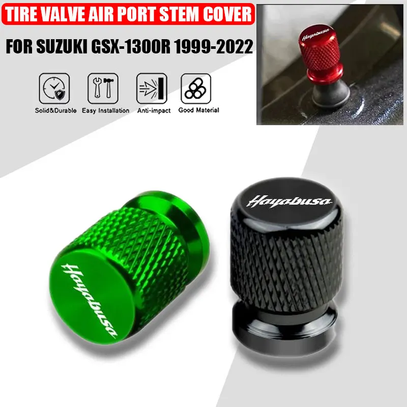 2 Pcs Motorcycle Accessories For Suzuki GSX-1300R GSX-R 1300 GSX1300R 1999-2022 Metal Tire Valve Air Port Stem Cover Caps