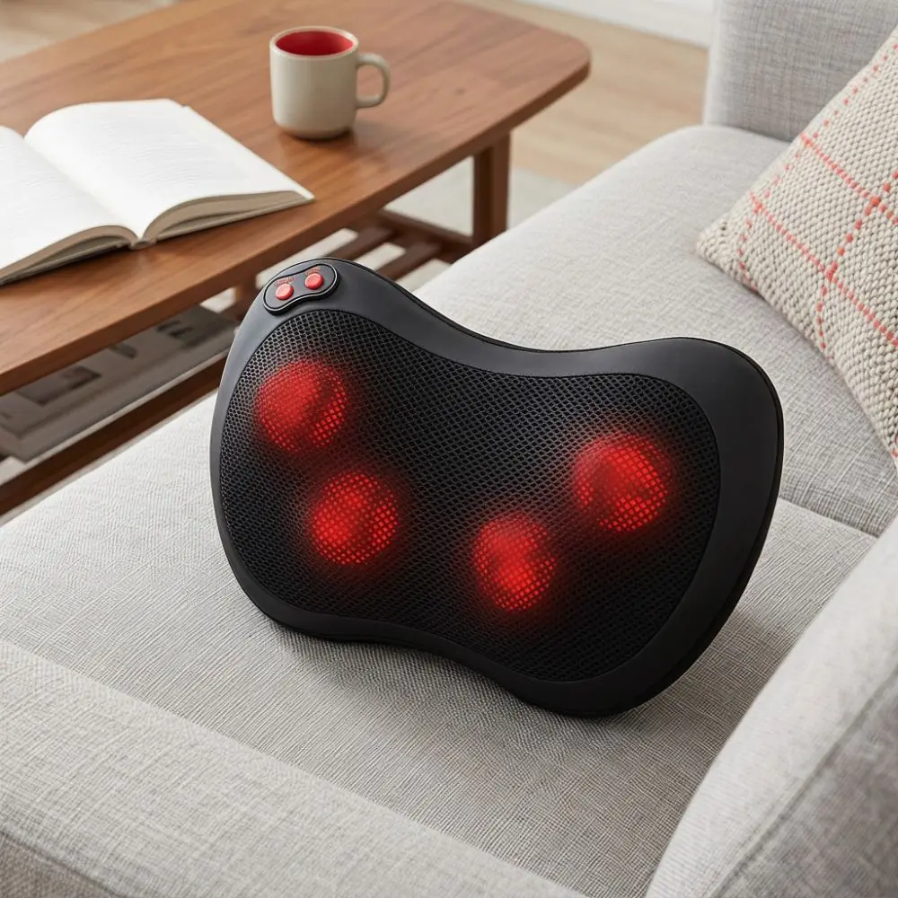 Gift With Heat Back Massager 3D Simulation Kneading Shiatsu Massager Deep Tissue Multifunctional Neck Massage Pillow Full Body