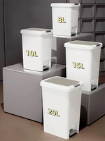 Plastic Foot Pedal Double Opening Trash Can for Use in Bathroom, Kitchen, Living Room, Dorm, Office Trash Bin，