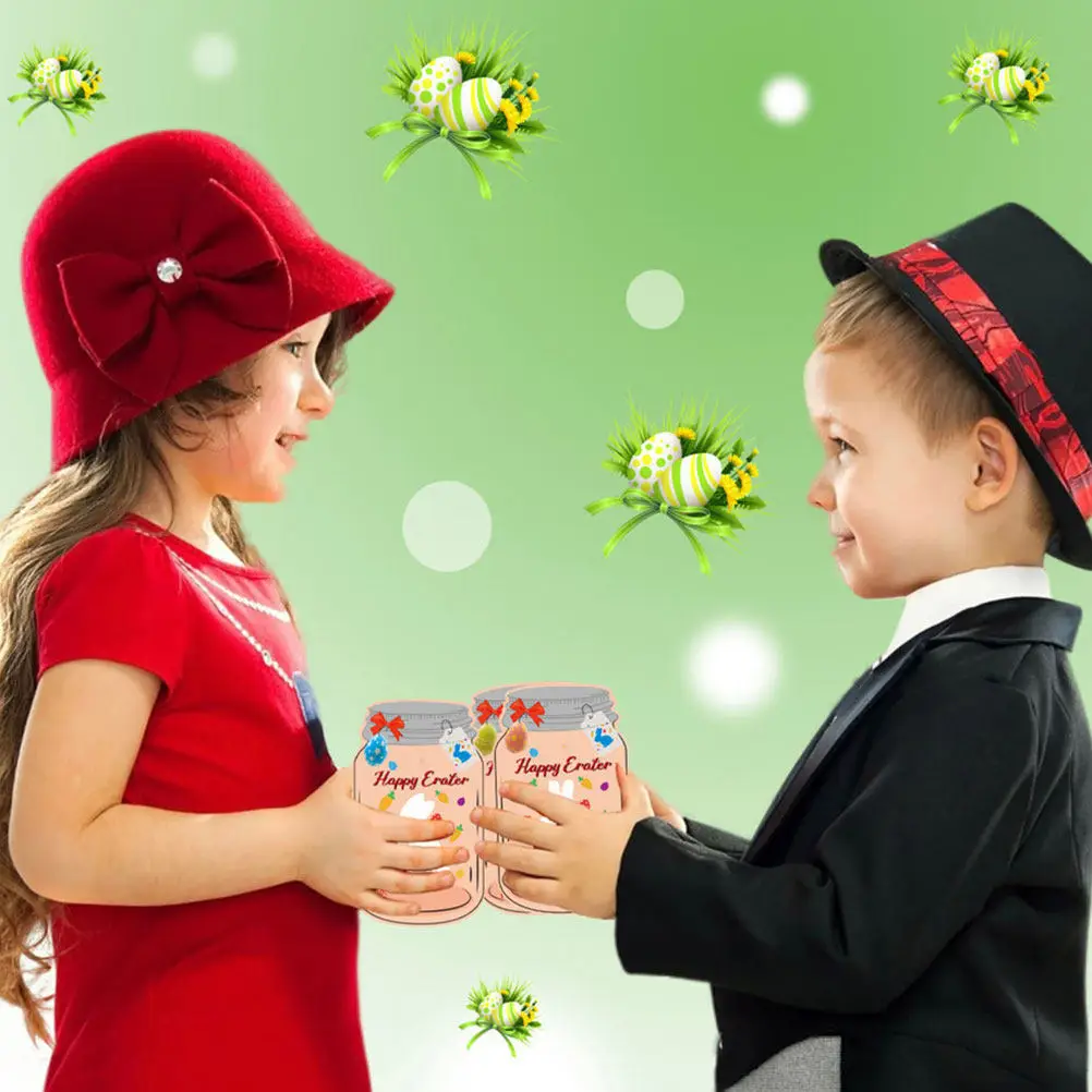 

24 шт. поздравительных открыток с пасхальными кроликами и яйцами, милые подарки для студентов, для обмена в классе, для вечеринок, креативные пасхальные открытки-пожелания