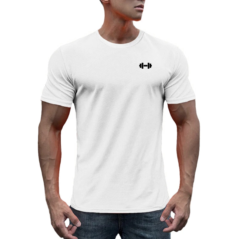 Mens Sports Breathable Short Sleeve T Shirt Quick Dry Running Shirt Mesh Fitness T-Shirt Ice Silk Football Jersey Gym Clothing