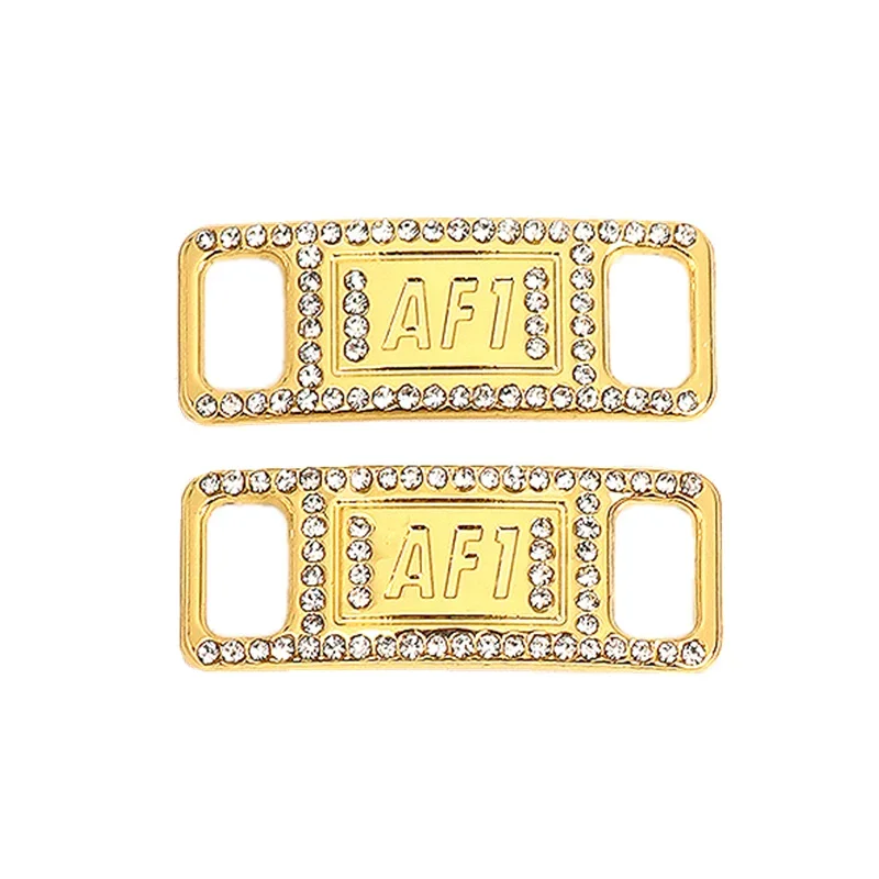 2023 New AF1 Diamond Shoe Charms Fashion Laces Buckle Quality Metal Shoelaces Decorations Chapa Air Force Shoes One Accessories